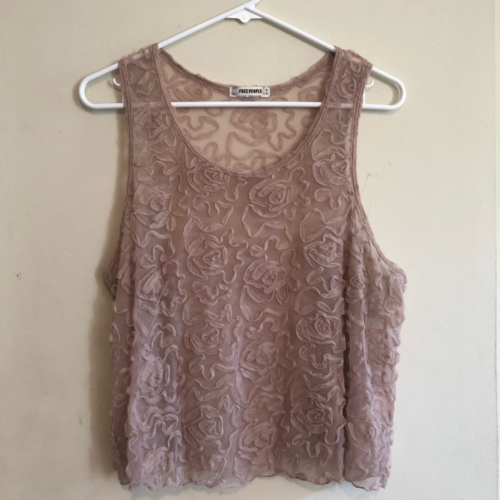 Free People blush sheer crop top